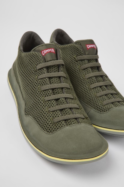 Camper Beetle Green Tekstil Og Nubuck Sko For Herre Nyankomne