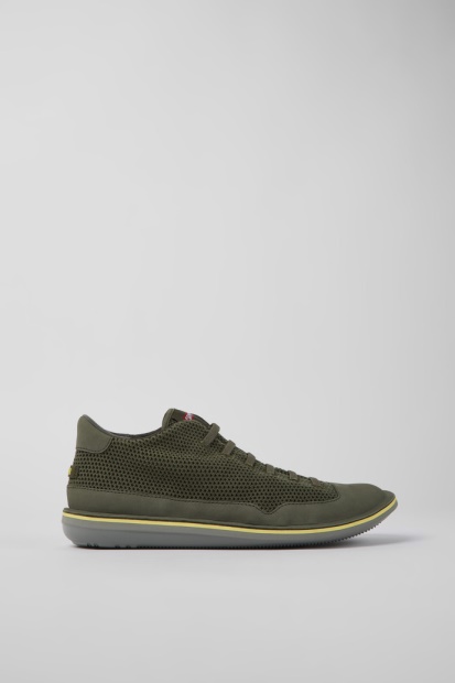 Camper Beetle Green Tekstil Og Nubuck Sko For Herre Nyankomne