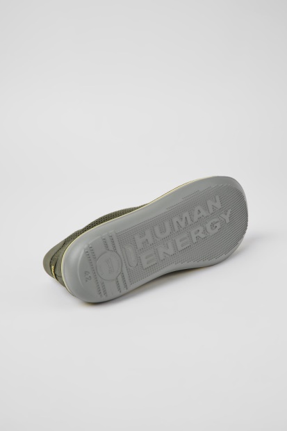 Camper Beetle Green Tekstil Og Nubuck Sko For Herre Nyankomne