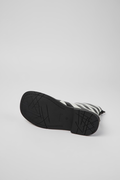 Mil 1978 Ankelstøvletter I Svart Og Hvitt Skinn For Menn Eksklusiv Campingvogn