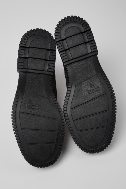 Design Pix Brune Og Svarte Snørestøvler I Skinn For Bobil For Menn