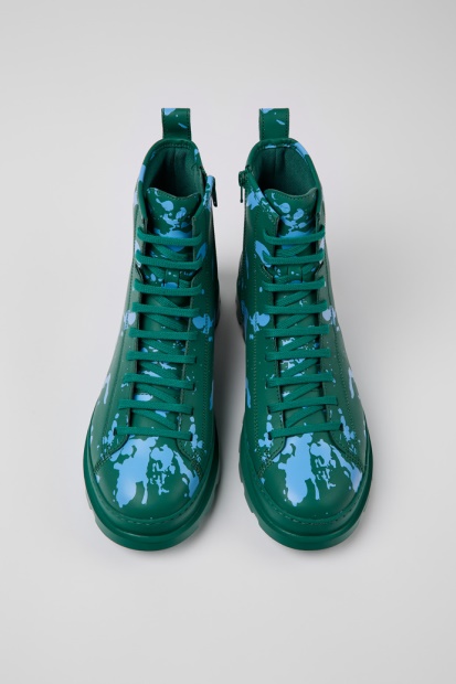 Camper Design Brutus Ankelstøvletter I Grønt Og Blått Skinn For Menn