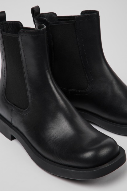 Mil 1978 Svart Skinn Chelsea Boots For Menn Bobil Nyankomne