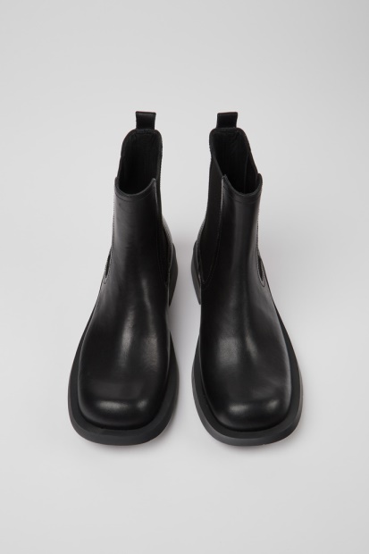 Mil 1978 Svart Skinn Chelsea Boots For Menn Bobil Nyankomne