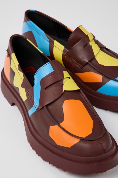 Design Tvillinger Flerfarget Trykte Loafers For Menn Bobil