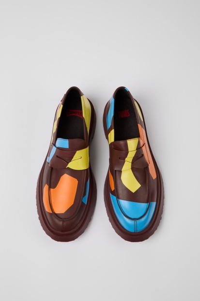 Design Tvillinger Flerfarget Trykte Loafers For Menn Bobil