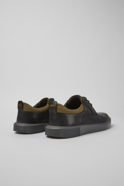 Design Bill Svart Skinn Snøresko Bobil