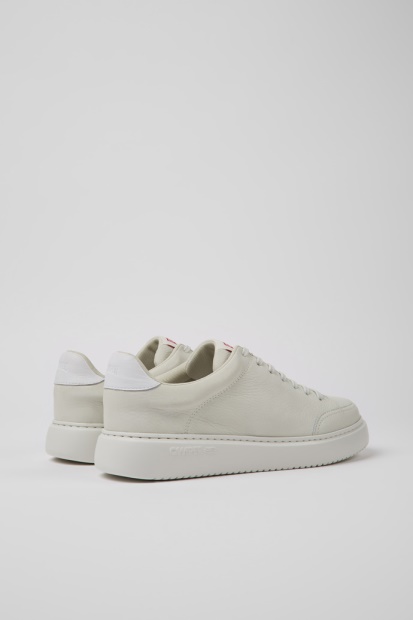 Runner K21 Hvite Sneakers I Ufarget Skinn For Herre Bobil Nyankomne