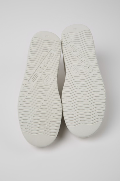 Runner K21 Hvite Sneakers I Ufarget Skinn For Herre Bobil Nyankomne