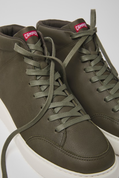 Runner K21 Grønne Skinnsneakers For Herre Bobil Nyankomne