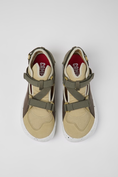 Camper Design Peu Stadion Hvitt Ikke-farget Skinn Og Tekstil Halvåpne Joggesko For Menn