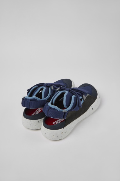 Peu Stadion Blått Og Grått Skinn Og Tekstil Semi-åpne Joggesko For Menn Camper Nyankomne