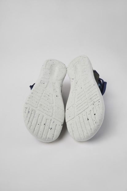 Peu Stadion Blått Og Grått Skinn Og Tekstil Semi-åpne Joggesko For Menn Camper Nyankomne