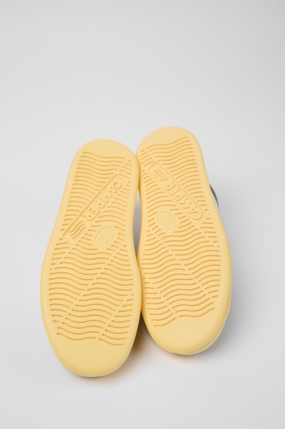 Design Runner Grå Og Gule Skinn Joggesko For Menn Bobil