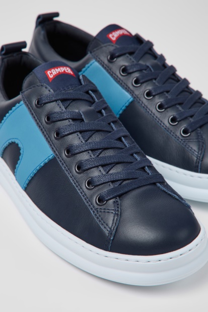 Runner Blå Skinn Joggesko For Herre Bobil Nyankomne