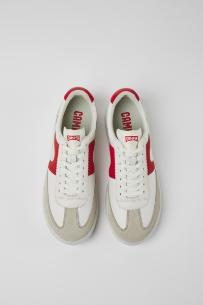 Pelotas Xlite Hvite Og Røde Tekstil- Og Skinnsko For Menn Eksklusiv Bobil