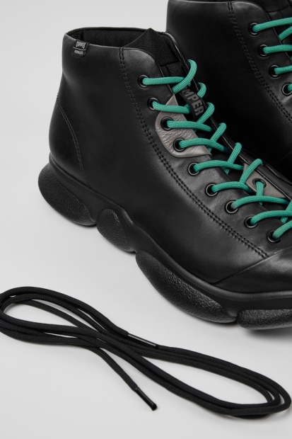 Karst Svart Skinn Joggesko For Herre Bobil Nykommere