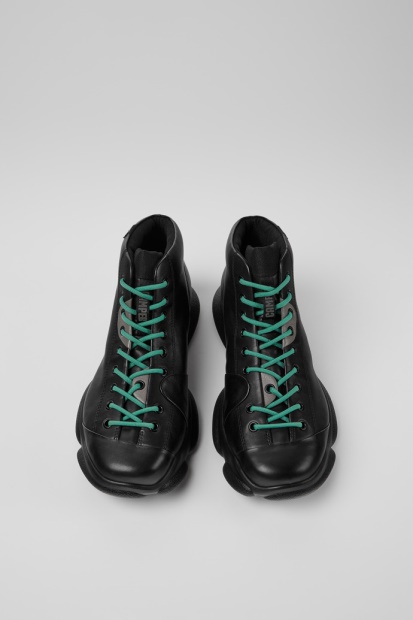 Karst Svart Skinn Joggesko For Herre Bobil Nykommere