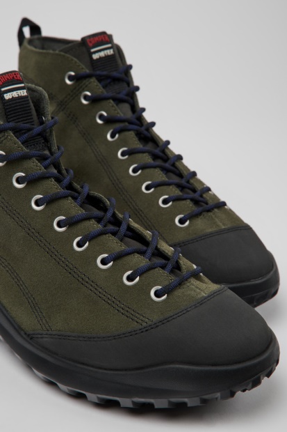 Eksklusiv Camper Crclr Gore-tex Grønn Nubuck Og Tekstil Ankelstøvletter For Menn