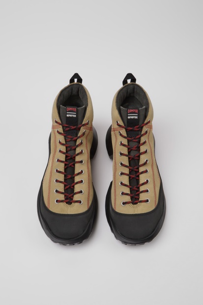 Design Crclr Gore-tex Beige Nubuck Og Tekstil Ankelstøvletter For Menn Bobil