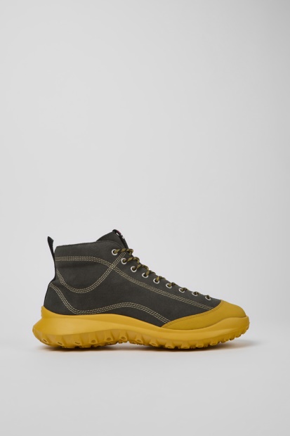 Design Crclr Gore-tex Grå Og Gule Nubuck Ankelstøvletter For Menn Bobil