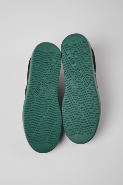 Tvillinger Svart Skinn Joggesko For Menn Eksklusiv Campingvogn