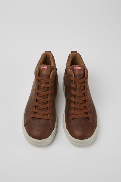 Eksklusive Camper Runner Brune Skinnsneakers For Menn