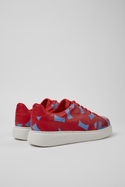 Design Runner K21 Røde Og Blå Trykkte Joggesko For Menn Bobil