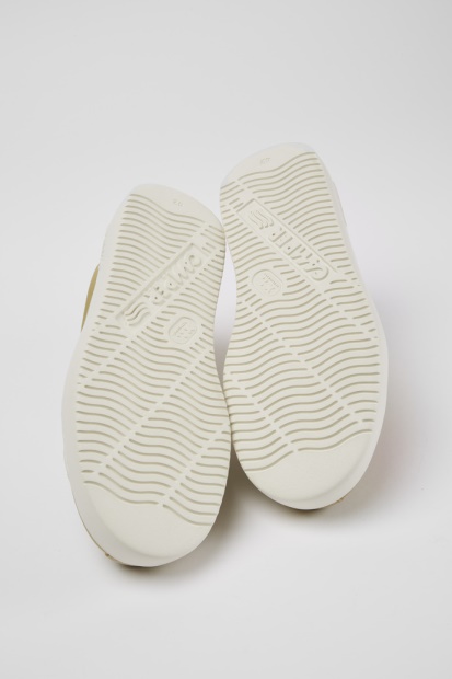 Camper Runner K21 Beige Semsket Skinn Og Skinn Joggesko Nye Ankomster