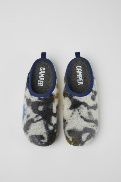 Eksklusiv Camper Wabi Blå Og Sorte Resirkulerte Ulltøfler For Menn