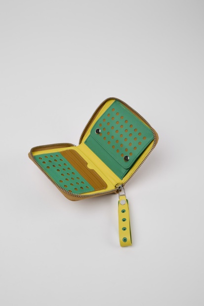 Camper Mosa Brun Og Gul Skinnlommebok Nyinnkomne