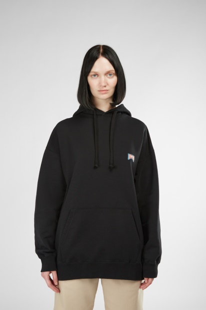 Hettegenser Svart Og Oransje Trykt Unisex Hettegenser Camper Nye Ankomster