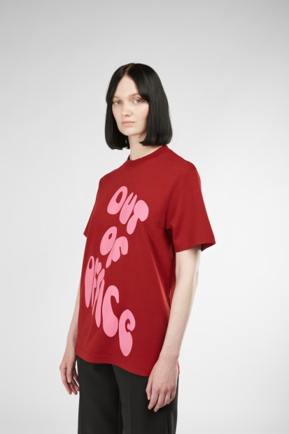 Design T-skjorte Burgunder Og Rosa Trykt Unisex T-skjorte Campingvogn