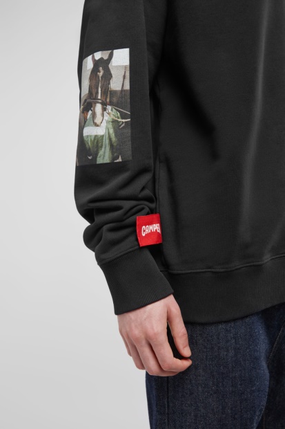 Genser Svart Genser Med Eseltrykk Bobil Nykommere