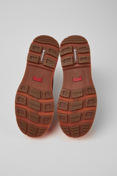 Eksklusive Camper Brutus Trek Michelin Mørkegrå Og Oransje Nubuck Ankelstøvletter For Kvinner