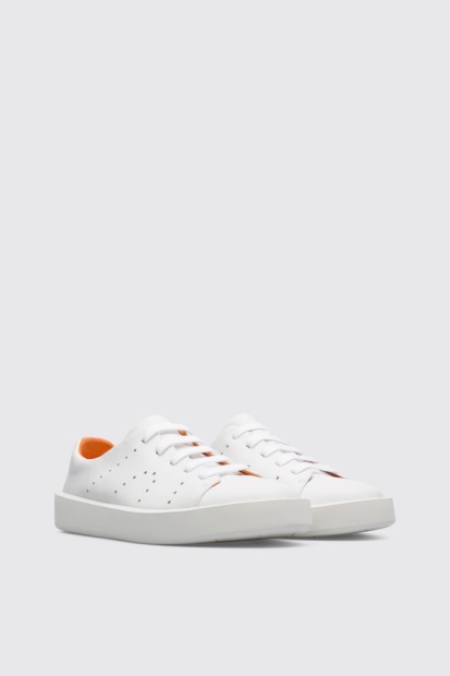 Tvillinger Herre Hvit Minimalistisk Tvilling Sneaker Eksklusiv Campingvogn