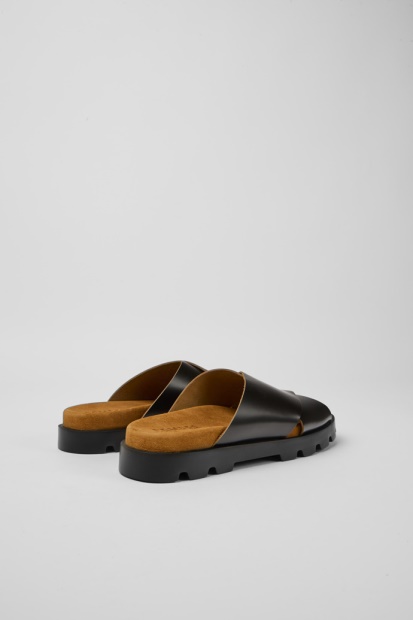 Design Brutus Sandal Svart Skinn Sandaler For Kvinner Campingvogn
