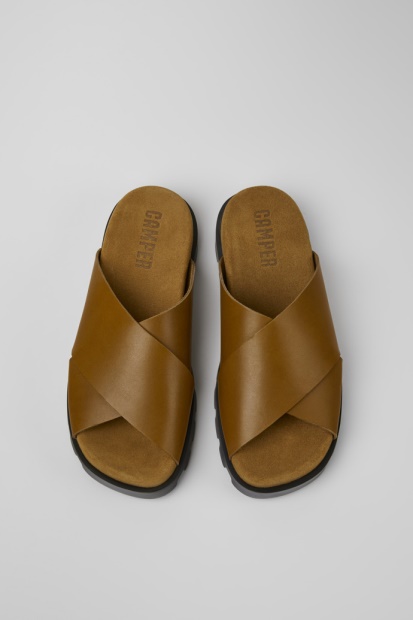 Eksklusiv Camper Brutus Sandal Brune Skinnsandaler For Kvinner