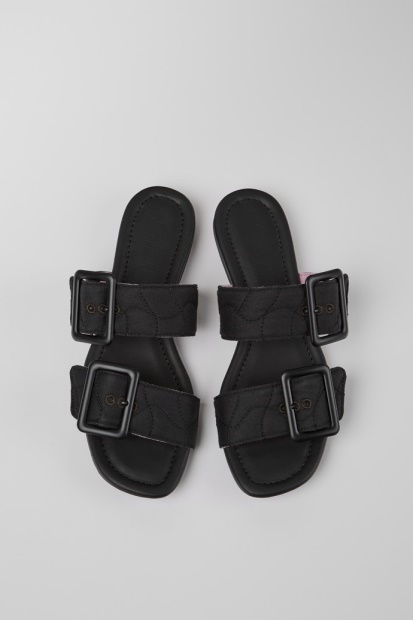 Eksklusiv Campingvogn Casi Myra Svarte Resirkulerte Kjæledyrsandaler For Kvinner