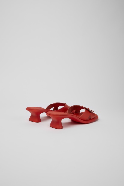 Eksklusiv Campingvogn Dina Røde Skinnsandaler For Kvinner