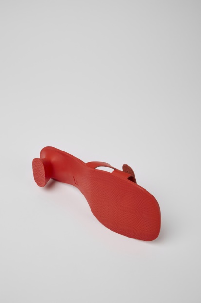 Eksklusiv Campingvogn Dina Røde Skinnsandaler For Kvinner