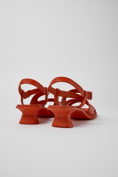 Campingvogn Design Dina Røde Skinnsandaler For Kvinner