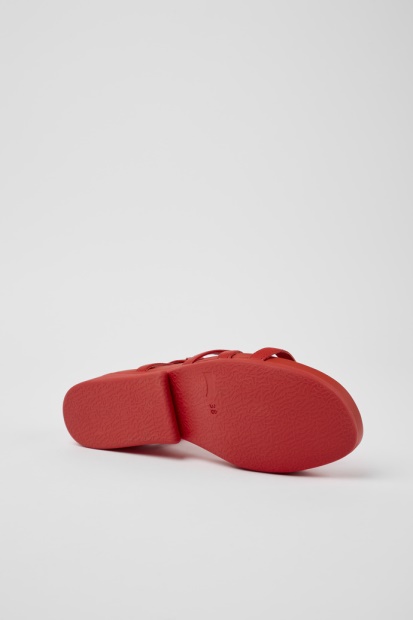 Minikaah Røde Skinnsandaler For Kvinner Eksklusiv Campingvogn