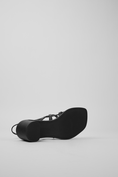 Meda Svarte Skinnsandaler For Kvinner Bobil Nyankomne