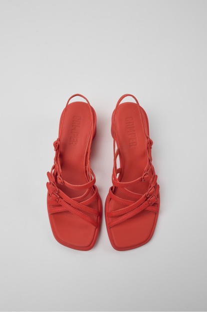 Design Meda Røde Skinnsandaler Til Damecamper