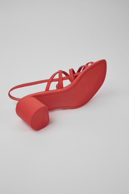 Design Meda Røde Skinnsandaler Til Damecamper