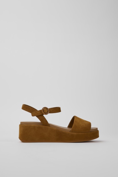 Camper Misia Brune Nubuck Sandaler For Kvinner Nyankomne