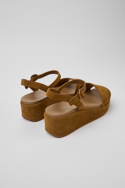 Camper Misia Brune Nubuck Sandaler For Kvinner Nyankomne
