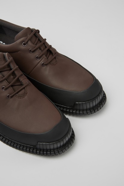 Pix Brune Og Svarte Snøresko I Skinn For Nye Bobiler For Kvinner