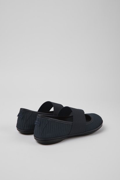 Høyre Blå Resirkulert Skinn Ballerina Leiligheter For Kvinner Bobil Nyankomne